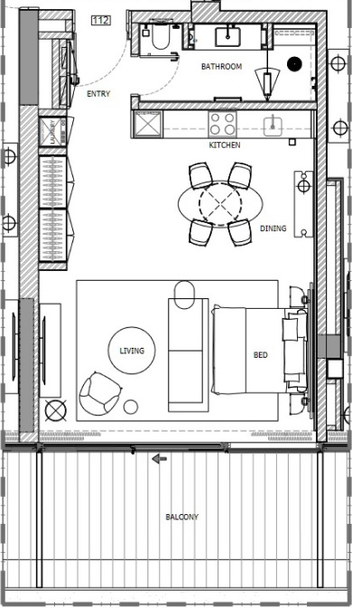 Sunset Bay 1 Bedroom Floor Plan