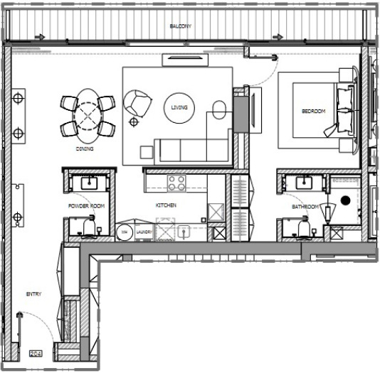 Sunset Bay 2 Bedroom Floor Plan